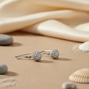 ต่างหูทรงหยดน้ำประดับเพชรคิวบิกเซอร์โคเนีย ดีไซน์แฟชั่น ทำจากเงินแท้ 925 สำหรับผู้หญิง - Product Image 1