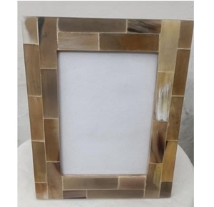 Cadre photo en corne naturelle tendance avec motif de rayures en corne, décoration pour la maison, l'hôtel et le bureau, cadre photo au meilleur prix - Product Image 2