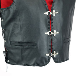 Nouveau design en cuir ordinaire dernière arrivée gilet en cuir pour hommes prix raisonnables gilet en cuir sans manches pour hommes - Product Image 5