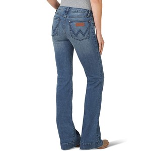 Nouveauté : Pantalon en jean pour femme, très extensible, respirant, élégant, à boutons, coupe évasée, long, taille haute, style décontracté d'été, vente en gros - Product Image 5