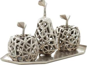 Pièce maîtresse de table à fruits argentée moderne présentoir artistique en métal pour la décoration intérieure de la maison, de la cuisine, du bureau et des cadeaux - Product Image 6