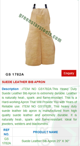 Tablier à bavette en cuir suédé GS 1782A Outils de bijoux GREEN STRAS SA PVT LTD Inde - Product Image 2