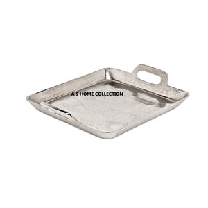 ถาดเสิร์ฟอาหารบนโต๊ะอาหารดีไซน์มาตรฐานเคลือบเงินพร้อมด้ามจับด้านข้างที่เป็นเอกลักษณ์ทันสมัย - Product Image 1