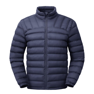 Men's High Street Solid Puffer Jackets Stand Collar Lightweight <b>Waterproof</b> <b>Warm</b> Insulated Winter with Zipper Closure 4 Pockets - Product Image 2