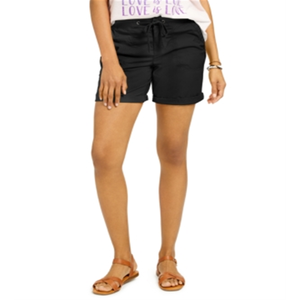 Style & Co Pantaloncini da donna in maglia 100% cotone con elastico in vita, neri, taglia piccola, traspiranti, casual, fantasia - Product Image 1