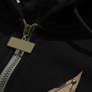 Sudaderas Unisex Personalizadas Bordadas 100% Algodón Teñido Liso, Estilo Nuevo con Cremallera, Talla Grande, Estilo Urbano, Transpirables, Invierno, Color Sólido - Product Image 4