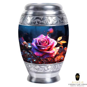 Urna Funeraria Ecológica de Estilo Europeo y Americano con Diseño de Rosa Rosa HD para Cenizas Humanas, 10 Pulgadas - Product Image 2