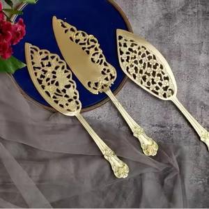 Premium Vintage Cake Server Set Juego grabado de pastel de bodas para fiestas de cumpleaños y eventos - Product Image 4