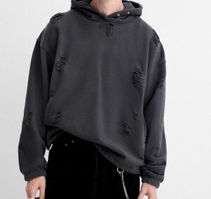 Sudadera con Capucha de Moda con Lavado Ácido de Primera Calidad, el Mejor Servicio OEM, Precio al por Mayor, Sudadera con Capucha para Hombre con Lavado Ácido Desgastado - Product Image 4