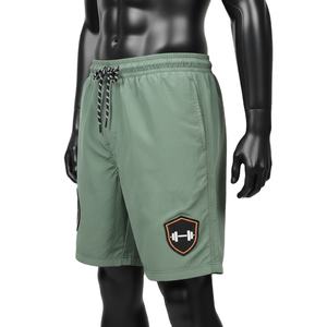 กางเกงว่ายน้ำชาย 150 GSM แห้งเร็ว โพลีเอสเตอร์ไมโครไฟเบอร์ สีเขียวมะกอก เอวยางยืด ปักโลโก้ตามสั่ง - Product Image 3