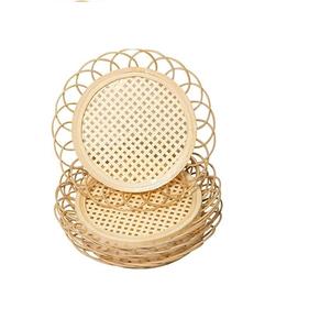 Sous-verre tissé rond naturel de meilleure qualité en gros sous-verres en rotin en osier sous-verre en rotin résistant à la chaleur avec support - Product Image 2