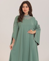 Abaya de Seda Satén de Lujo Personalizada al por Mayor, de Alta Calidad, Antiarrugas, Hecha a Mano, Vestido Islámico Turco para Mujer, Manga Larga, Estilo Dubái Musulmán