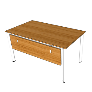 BFOB006-140x80cm Oval Bamboo Laptop <b>Desk</b> with <b>Foldable</b> Adjustable Iron Legs and Drawer for Living Room - Product Image 1