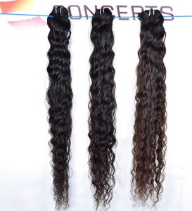 Vente en gros d'extensions de cheveux de temple indiens vierges non transformés paquet de boucles de vague de couleur noire de cuticule alignée cheveux humains - Product Image 1