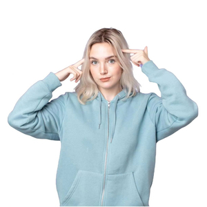 Sudadera con Capucha de Manga Larga Transpirable con Cremallera y Logotipo Personalizado Estampado en la Parte Delantera, Color Sólido, para Mujer, Otoño-Invierno - Product Image 4