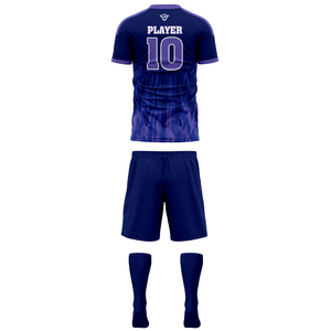 Conjunto de Uniforme de Fútbol Personalizado Unisex, Camiseta Deportiva Protectora de Poliéster Transpirable de Secado Rápido, Azul y Negro - Product Image 2