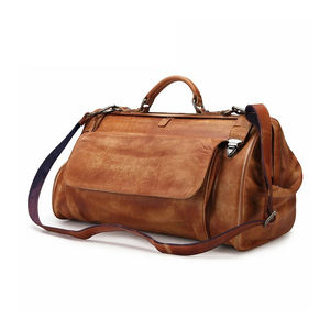 Sac de voyage en cuir véritable de grande capacité pour hommes, sac polochon d'affaires décontracté pour ordinateur portable avec cuir PU en vente maintenant - Product Image 1