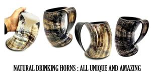 Fabrication en gros d'artisanat naturel tasse en corne de buffle style artisanal animal nautique gravé poli sculpté corne à boire - Product Image 4
