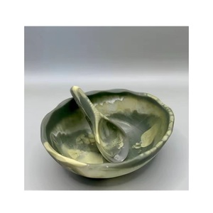 Bol de service de fruits à salade en résine époxy de couleur unie de haute qualité de la famille royale technique polie écologique fêtes à la maison - Product Image 2