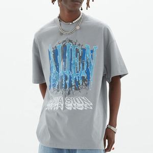 Camisetas de cuello redondo para hombre de alta calidad con logotipo personalizado DTG estampado transpirable de cuello redondo talla grande camisetas de algodón Streetwear - Product Image 5