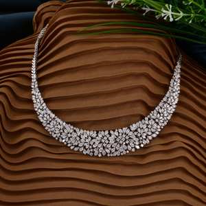 Conjunto de Gargantilla Premium de Moissanita Polki Kundan sin Cortar con Piedras Talladas de Perla Blanca y Perlas, Incluye Pendientes y Collar de Novia - Product Image 4