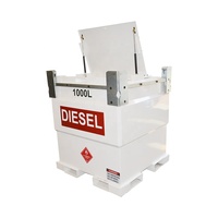 Réservoir stationnaire en acier carbone à double paroi de 1000 L, optimisé pour la distribution de carburant (Diesel/Essence/Huile/Liquide de refroidissement), rapide, pour usage intérieur