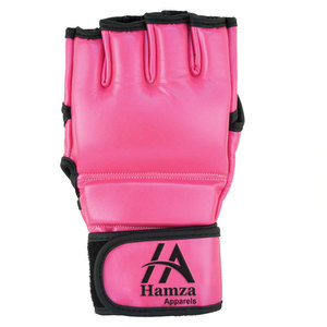 Gants de MMA en cuir de vachette rose de qualité supérieure, design à doigts ouverts, durables, sangle réglable de 5 mm, gants d'arts martiaux - Product Image 5