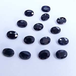 Saphir noir naturel à 100 %, taille ovale facettée, pierre précieuse ovale, saphir semi-précieux pour la création de nouveaux bijoux - Product Image 5