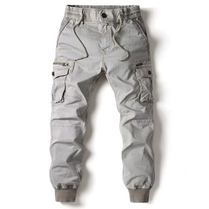 Vente en gros Pantalon cargo décontracté en coton pour hommes pleine longueur Streetwear avec logo personnalisé taille moyenne grande taille - Product Image 6