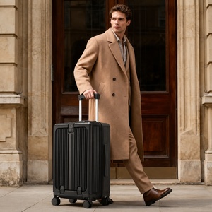 RTS US Warehouse 20 Inches Hard Shell Trolley <strong>Suitcases</strong> <strong>Lightweight</strong> Front Opening ABS+PC Travel <strong>Suitcase</strong> Luggage with Cup Holder - Product Image 2