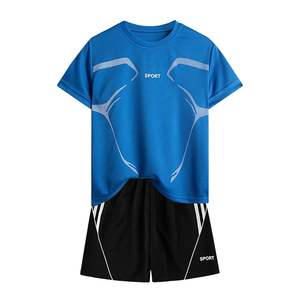 Servicio OEM personalizable 100% alta calidad estampado geométrico Activewear pantalones cortos conjunto 100% tela de malla de poliéster 160 a 180 GSM - Product Image 2