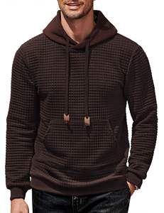 Custom Logo Printing Winter Plain Dyed Long Sleeve Waffle <b>Pullover</b> <b>Mens</b> Hoodies Sweatshirts Casual Hoodie Kangaroo Pocket - Product Image 4