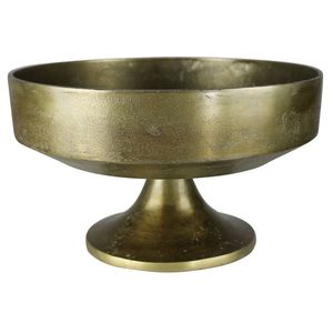 Bol de service de luxe doré sur piédestal, plat à compote en aluminium avec base carrée pour centre de table de mariage, buffet de bonbons et table de haute cuisine - Product Image 3