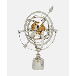 Objets décoratifs en argent et globe terrestre avec support, pour table, bureau, centre de table, pour la maison, le bureau, idées de cadeaux d'affaires - Product Image 3