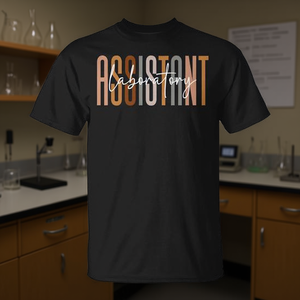 T-shirt d'assistant de laboratoire, col rond, noir, unisexe, promotionnel - Product Image 3