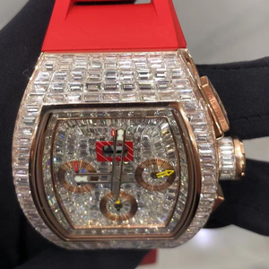 Montre en diamant entièrement personnalisée de haute qualité pour hommes, montre en diamant hip-hop, cadeau de bijoux en diamant - Product Image 2