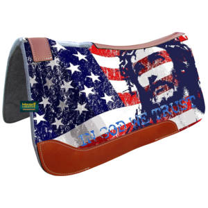 Ready to Ship Western Horse Riding Blended Wool Felt Contoured Numnah Saddle Pad Printed Graphic Cut Back Relief Felt Saddle Pad - Product Image 4
