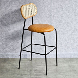 Henry Contemporary Bar <b>Stool</b> <b>with</b> Swivel Feature Mesh <b>Back</b> and Iron Frame Simple Design Upholstered Cushion GBSK016 - Product Image 2