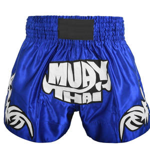 Pantalones cortos MMA personalizados al por mayor de moda Muay Thai pantalones cortos de entrenamiento de boxeo etiqueta tejida para niños resistente a las manchas ropa de artes marciales - Product Image 4