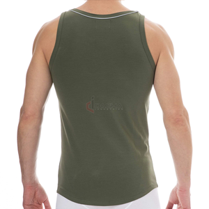 Personalizado al por mayor de los hombres de algodón acanalado gimnasio camiseta sin mangas en blanco atlético de entrenamiento chaleco Fabricante - Product Image 1