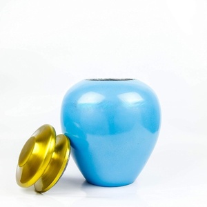Urnas de cremación de metal de aluminio para cenizas y restos mortales | Hermosas urnas hechas a mano para humanos y mascotas (Canal Azul) - Product Image 5