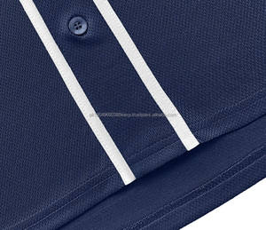 Venta al por mayor 100% poliéster transpirable manga corta Camisetas de béisbol de alta calidad azul en blanco botón equipo ropa deportiva béisbol Jersey - Product Image 4