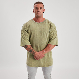 Camisetas de Hombre de Alta Calidad con Lavado Ácido, Estampado de Fuego Verde, Venta al por Mayor, Ropa Urbana Personalizada, Más Vendida, Antiarrugas, Serigrafía - Product Image 5
