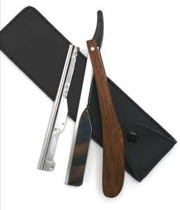 ASI, venta al por mayor, maquinilla de afeitar recta para hombres con mango de madera de nogal genuino, hoja de acero inoxidable, herramienta de peluquero para belleza y cuidado personal - Product Image 1