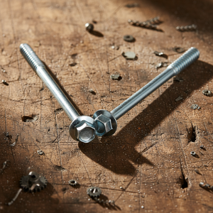 Vis à tête hexagonale PDC et vis à bois métriques en acier au carbone zingué classe 4.8 et 6.8, filetage partiel, normes DIN/ANSI - Product Image 1