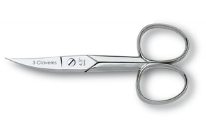 Forbici per unghie con punta curva in acciaio al carbonio 8,9 cm (3 Claveles 02015) - Product Image 1