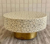 Table basse moderne en os incrusté, design élégant, durable, faite à la main, noir et blanc, pour salon, intérieur, vente exclusive