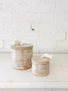 Boîte de rangement en bois avec couvercle en marbre, pot de rangement décoratif, conteneur de rangement en bois, décoration d'intérieur, pot de rangement avec design artistique - Product Image 6