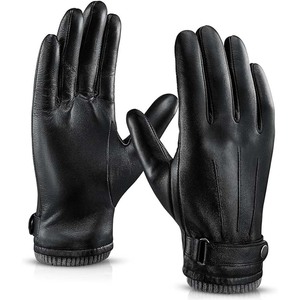 Gants de moto élégants en cuir véritable de qualité supérieure, compatibles avec les écrans tactiles, doublure intérieure douce, décontractés, pour hommes, pour l'extérieur - Product Image 6