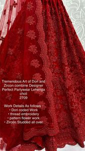 Art formidable Dori Zircon Combine Designer Partywear Parfait Longueur au sol A-Line Silhouette Cathédrale/Royal Train Heavy Net - Product Image 3